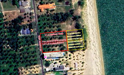 Land for sale Nakhon Sri Thammarat : Beachfront Land for Sale – Pak Duat Beach, Nakhon Si Thammarat 1 Rai 3 Ngan 53.9 Sq.Wah (approx. 3,000 + sq.m)