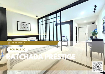 คอนโด เขตห้วยขวาง : ขายด่วน 📍 Ratchada Prestige 📍 สามารถเลี้ยงสัตว์ได้ ชั้น 8 วิวสระว่ายน้ำ