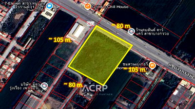 ที่ดิน นนทบุรี : ขายที่ดินทำเลทอง ติดถนนใหญ่ บางกรวย–ไทรน้อย รหัส 00159947