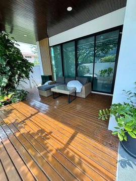 For Rent, Lease, Luxury Detached House for Rent in Chokchai 4, Ladprao, with Solar Panels, Affordable Price. Interested? Line: @951qfbfi