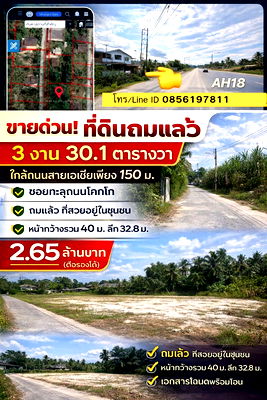 ที่ดิน ปัตตานี : ขายที่ดินถมแล้ว พร้อมลงทุน 3 งาน 30.1 ตร.วา ซอยทะลุ ถนนโคกโก ใกล้ถนนใหญ่ | ปัตตานี