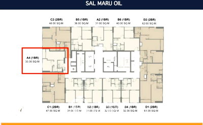Condos for sale Central Silom : 1-BR Condo at Maru Chula near MRT Hua Lamphong (ID 2209017)