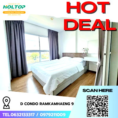 คอนโดให้เช่า : #R9040 🎉 250169 ให้เช่าคอนโด D Condo Ramkamhaeng 9