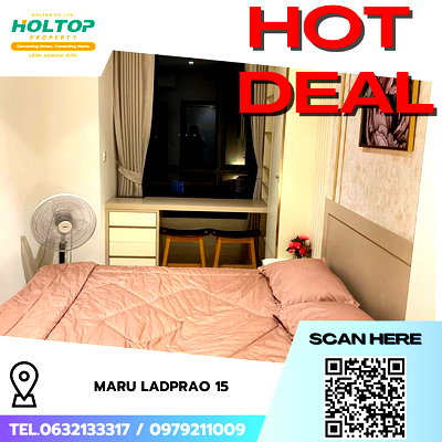 คอนโดให้เช่า : #R9052  🎉 260169 ให้เช่าคอนโด Maru Ladprao 15 