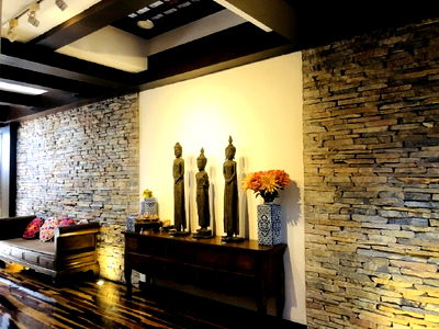 Townhouses for rent Bangkok : Luxurious 4-story townhome for rent in the Rama 3 area, Garden House Rama 3 project.