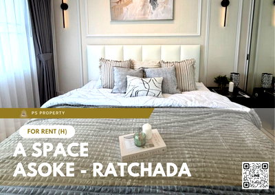 ขายคอนโด : ขายด่วน 🔥 A Space Asoke - Ratchada 🔥 ตกแต่งสวยครบพร้อมเฟอร์นิเจอร์ ใกล้ MRT พระราม 9
