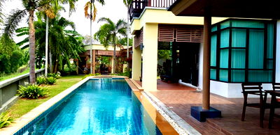 Houses for rent Chonburi : KT0195📲LineID @556ryccg🏡rent house The Village Pornpraphanimit34, 4 Bedroom Land 712sqm. 1maid room Fully furnished