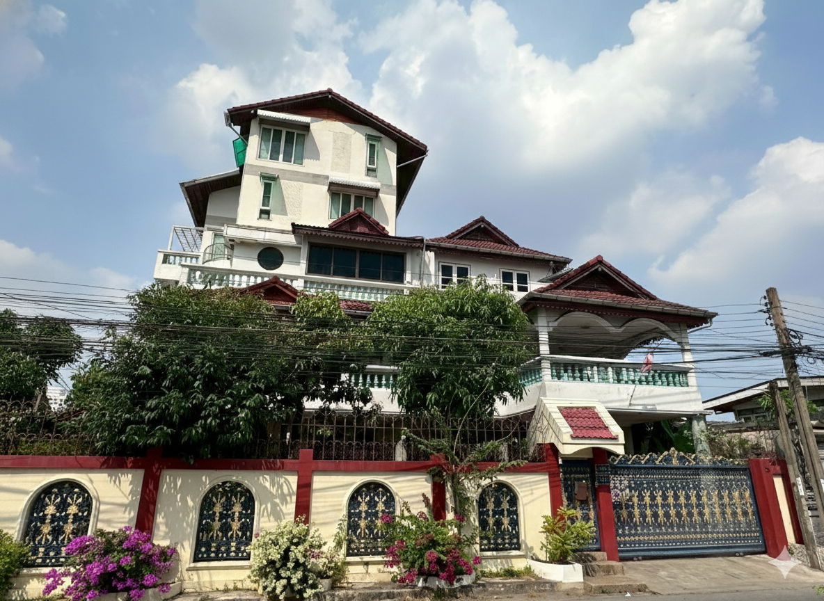 picture Detached 4.5-storey house for sale with 10 rooms Situated on a 106 sq.wah Soi Lat Phrao 64, Wang Thonglang. Excellent location. - 1/10