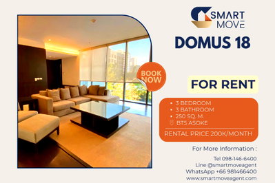 Condos for rent : 🔥 For Rent !! garden view !! 🔥 Code C20230110564..........Domus 18, 3 bedroom, 3 bathroom, furnished, ready to move in📣📣