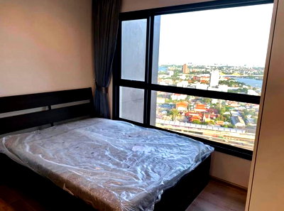 คอนโดให้เช่า : The Politan Rive  ชั้น 42 ขนาด 26 ตร.ม. วิวแม่น้ำเจ้าพระยา ใกล้ MRT สายสีม่วง ห้ององมุม ทิศใต้