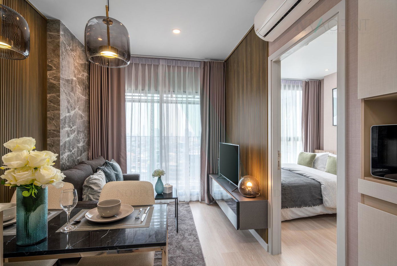 picture ðš For Rent Condo KNIGHTSBRIDGE PRIME SATHORN Building 1, Floor 18,1 bed room, Room size 25.00 sqm - 3/8