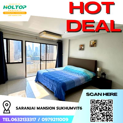 เช่าคอนโด สุขุมวิท 6 : #R9081  🎉 280169 ให้เช่าคอนโด Saranjai Mansion Sukhumvit6 