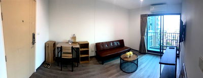 คอนโดให้เช่า : ให้เช่าห้องแต่งพร้อม เฟอร์ครบ ห้องใหญ่ วิวดี ใกล้ ARL และ MRT สถานีหัวหมาก