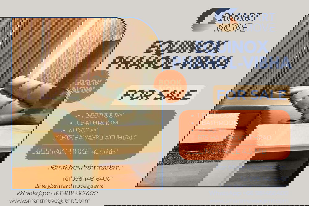 รูป 🔥ขายพร้อมผู้เช่า !!🔥 Code C20250400007..........Equinox Phahol Vibha, 1 ห้องนอน, 1 ห้องน้ำ, ชั้นสูง 27++, แต่งครบ, ราคาพิเศษ!! 📣📣 - รูปที่ 1/6