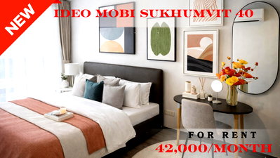 Condos for rent : 🍀🍀🍀 Exclusive Unit for Rent 🌹🌹 📌 IDEO Mobi Sukhumvit 40 🌸 (Line: @rent2022) ✨ Ready to Move In | Property Code: A10379