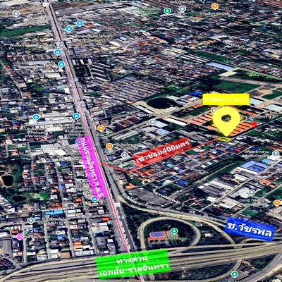Land for sale Yamjard Vichanusorn School : Land for Sale – Below Appraised Value Prime  on Ram Inthra 46, . Land area 218 sq.wah, sell 7.5 million THB,   Ideal for  Bang Khen, Bangkok.
