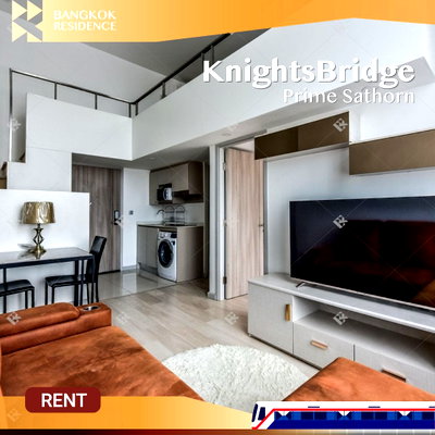 คอนโดให้เช่า : 🌃 High Floor Living @ KnightsBridge Prime Sathorn ใกล้ BTS ช่องนนทรี 