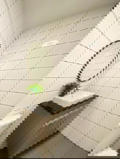 รูป คอนโด Chapter One Eco รัชดา-ห้วยขวาง ใกล้ MRT-ห้วยขวาง ตึก C ชั้น 25 กระจกกั้นห้องนอน ชั้นสูงวิวดี เงียบ - รูปที่ 11/14