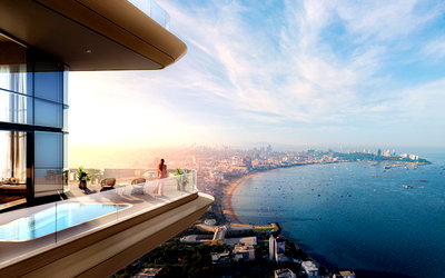 Condos for sale Pattaya-NaKlua Road : 🎈ONCE WONGAMAT RESERVE THE RAREST, DESERVE THE FINEST Penthouse Pattaya Bay view Area 407.87 sq.m. ✅Sell Price 140.x MB.