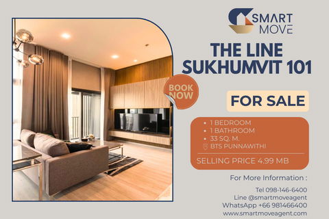 🔥 สำหรับขาย !! วิวเมือง, ห้องมุม !! 🔥 Code C20260100037........The Line Sukhumvit 101, 1 ห้องนอน, 1 ห้องน้ำ, ชั้นสูง 22++, แต่งครบ, ราคาพิเศษ!!📣📣