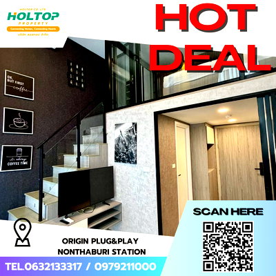 คอนโดให้เช่า : #S5589 ให้เช่า Origin Plug & Play Nonthaburi Station