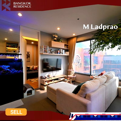 ขายคอนโด : 🏙️ Stylish high-floor unit at M Ladprao 🐾 Pet-friendly ใกล้ BTS ห้าแยกลาดพร้าว
