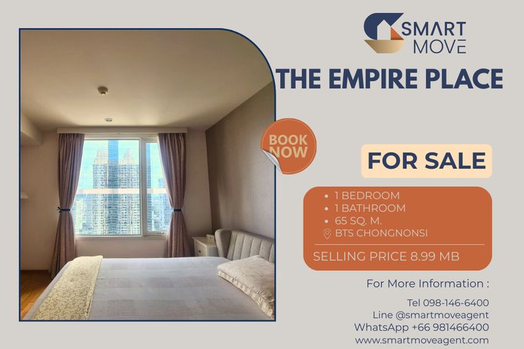 🔥 สำหรับขาย !! ห้องอยู่ทิศเหนือ, วิวสวย !! 🔥 Code C20230600847.......The Empire Place, 1 ห้องนอน, 1 ห้องน้ำ, ชั้นสูง 27++, แต่งครบ, ราคาพิเศษ!!📣📣
