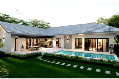 บ้านเดี่ยว หัวหิน ประจวบคีรีขันธ์ : [920241013-63] วิลล่าหรูทันสมัย: สวรรค์ในหัวหิน