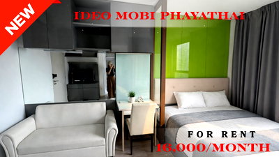 Condos for rent Chulalongkorn University : 🍀🍀🍀 Exclusive Unit for Rent 🌹🌹 📌 IDEO Mobi Phayathai 🌸 (Line: @rent2022)  ✨ Ready to Move In 🔖 Property Code: A10362