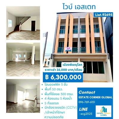 โฮมออฟฟิศ พิษณุโลก : ขายด่วน!! ขายขาดทุน ราคาต่อรองได้อีก!! โฮมออฟฟิศ 3 ชั้น ทำเลทองใจกลางพิษณุโลก 