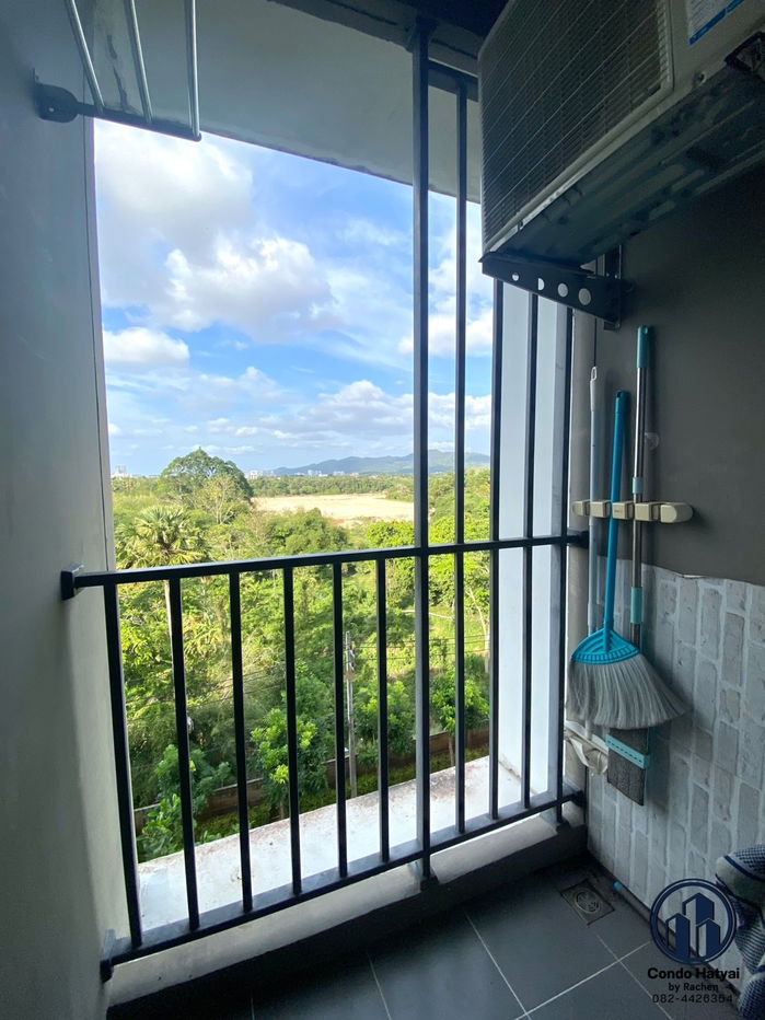 picture Condo for rent, D Condo Kanjanavanich, Building D, 7th floor, parking lot view, ready to move in. Rent 6,500 baht. - 10/19