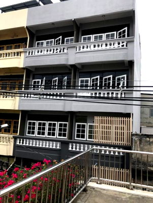 Shophouses for rent Bangkok : River view, main road frontage, commercial building for rent on Charoen Nakhon Road, near Soi Charoen Nakhon 63.