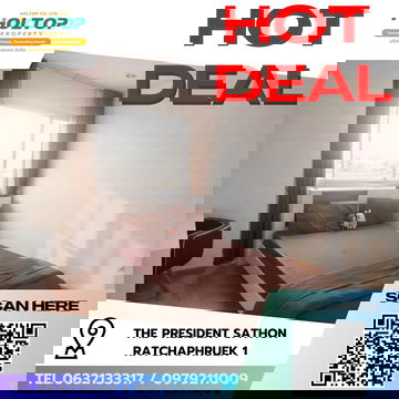 #R9107 🎉 010269 ให้เช่าคอนโด The President Sathon-Ratchaphruek 1