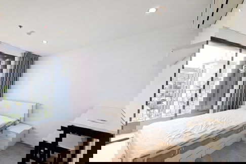 ให้เช่า Ideo Q จุฬา Studio 21 ตรม ชั้นไม่สูง มีเครื่องซักผ้า