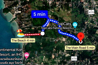 Land for sale Ko Samui Surat Thani : [920121030-211] A6 Plot of Flat Land for sale near the Beach in Taling Ngam, Koh Samui