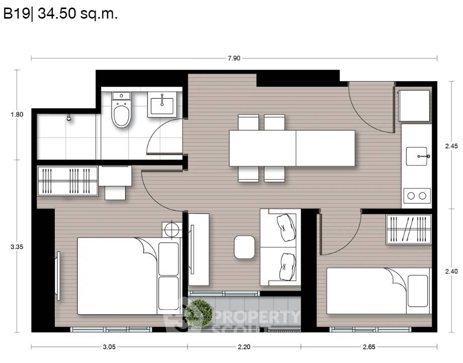 รูป คอนโด 1-ห้องนอน ที่ นิว โนเบิล ไฟฉาย-วังหลัง ใกล้ MRT ไฟฉาย (ID 1236917) - รูปที่ 2/5