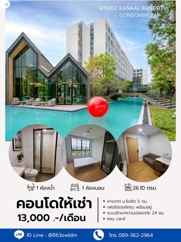 picture Condo for rent: Atmoz Kanaal Rangsit, owner-listed. - 8/61