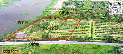 ที่ดิน กระทุ่มแบน สมุทรสาคร : ขายที่สวยริมแม่น้ำท่าจีน 7 ไร่เศษ ชมวิวเต็ม 111 เมตร วิวโค้งน้ำ ด้านข้างติดถนนและคลอง เหมาะทำบ้านหรู โครงการ และซื้อทำกำไร ใกล้วัดท่าไม้ - KK4899S