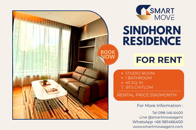 Condos for rent Bangkok : 🔥 For Rent !! Ultra-Luxury Project 🔥 Code C20230204057..........Sindhorn Residence, Studio room, 1 bathroom, furnished, ready to move in📣📣