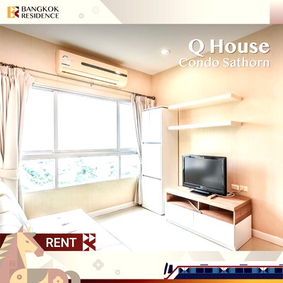 Condos for rent :  Q House Sathorn 💛 Beautiful unit, fully furnished 🛋️ Near BTS Krung Thonburi 