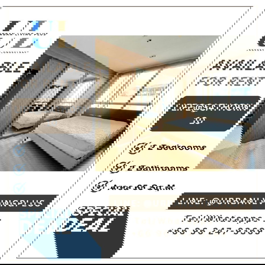 รูป ( UL2405274 ) Tel/Line 096-247-9369✨ ให้เช่า LIFE@SATHORN10 Condo , 2 ห้องนอน, 2 ห้องน้ำ, 65 ตร.ม. พร้อมอยู่, ราคาพิเศษ!! - รูปที่ 1/12