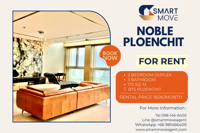 Condos for rent Bangkok : For Rent ! high floor49+, City view, Private Lift, South Facing! Code C20221209439..Noble Ploenchit, 2 bed, 3 bath Duplex, furnished, ready to move in