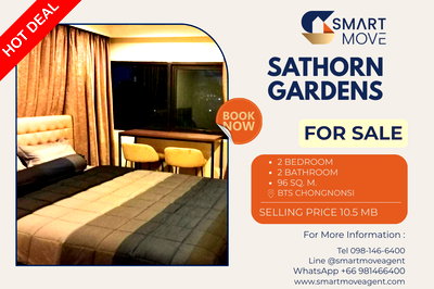 Condos for sale Silom and Sathorn Road : 🔥 Sale with tenant !! Premium Location !! 🔥 Code C20230203695..........Sathorn Gardens, 2 bedroom, 2 bathroom, furnished, Special Deal!!📣📣