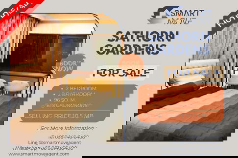 🔥 ขายพร้อมผู้เช่า !! ทำเลระดับพรีเมียม !! 🔥 Code C20230203695..........Sathorn Gardens, 2 ห้องนอน, 2 ห้องน้ำ, แต่งครบ, ราคาพิเศษ!!📣📣