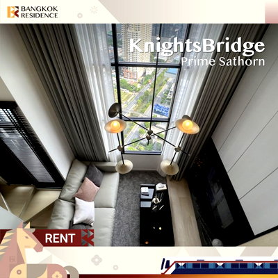 คอนโดให้เช่า :  🌃 High Floor Living @ KnightsBridge Prime Sathorn ใกล้ BTS ช่องนนทรี 