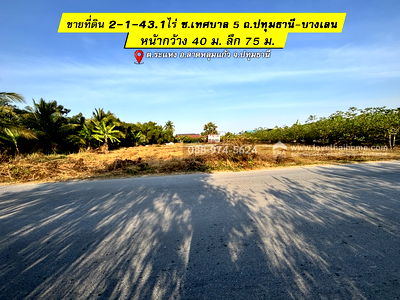 ที่ดิน ลาดหลุมแก้ว ปทุมธานี : ขายที่ดินลาดหลุมแก้ว ติดถนนซอยเทศบาล5 ปทุมธานี-บางเลน แปลงสวย ถมแล้ว พื้นที่2-1-43.1ตรว. หน้ากว้าง 40*75 เมตร ราคา9.4ล้าน เหมาะสร้างบ้านอยู่อาศัย