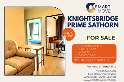 Condos for sale : For Sale !! minimalist style, rare item !!  Code C20260100050...KnightsBridge Prime Sathorn, 1 bed, 1 bath, high floor 19++, furnished, Special Deal!!