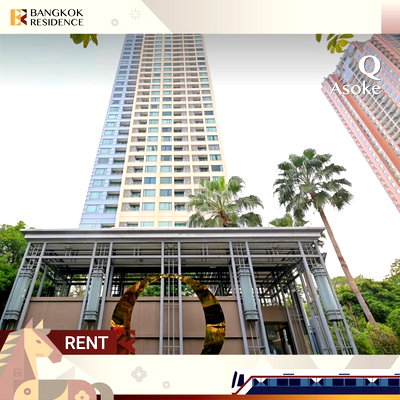 Condos for rent : Q Asoke 🌟 Beautiful unit, now available for rent 💚 Near MRT Phetchaburi 