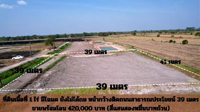 ที่ดิน ปากพลี นครนายก : หลุดจอง ที่ดิน 1 ไร่ มีโฉนด อ.ปากพลี ขายพร้อมโอน 420,000 บาท