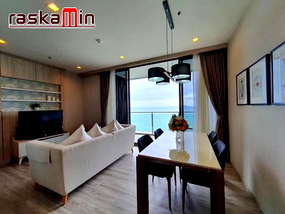 Condos for rent : KT0203📲LineID @556ryccg🏄‍♂️2Bedroom 73sqm Mid-Floor🌊Sea view Fully furnished🏖️Baan Plai Haad Pattaya Wongamat Beach